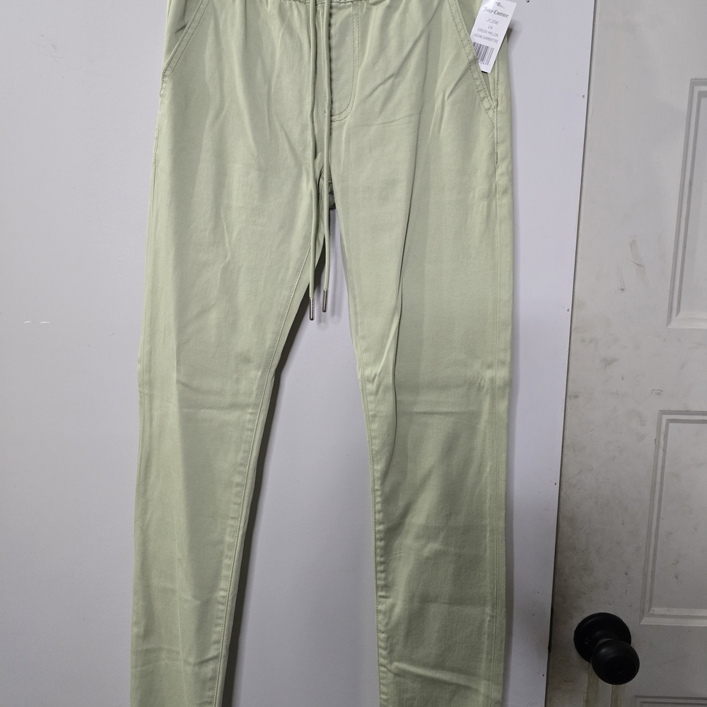 Size‎ 24! NWT Juicy Couture Women's Green Melon Pull-On Pants - Picture 2 of 8
